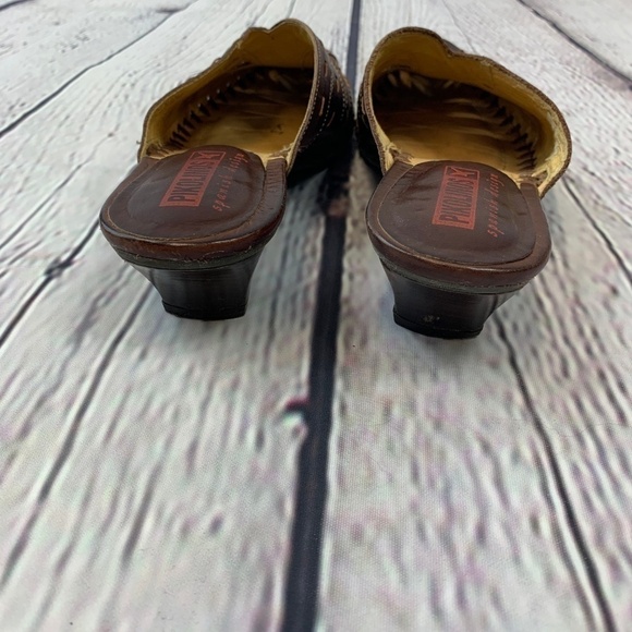 Pikolinos Brown Leather Slip On Short Heels - Picture 5 of 6